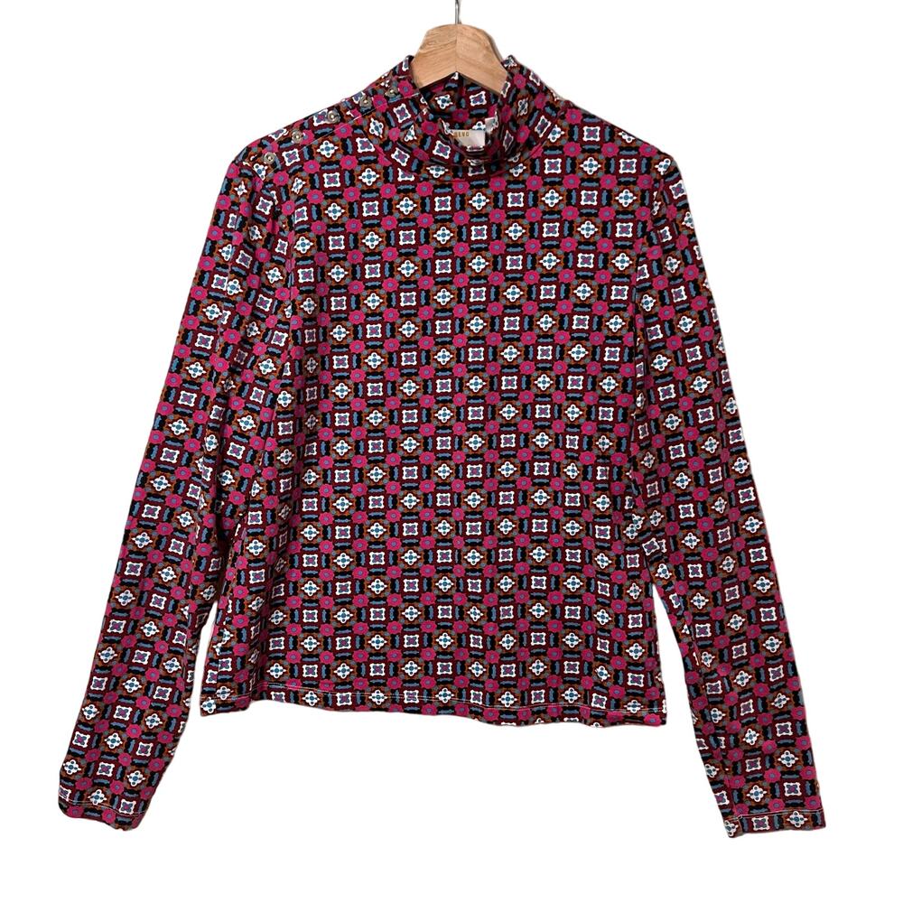 Maeve by Anthropologie Button Shoulder Turtleneck Blouse Top Long Sleeve Shirt - Picture 4 of 10